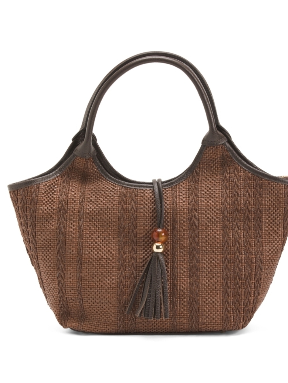 🤎🔹️CHEVAL🔹️ Chocolate Made In Italystraw Satchel Bead Flap Leather